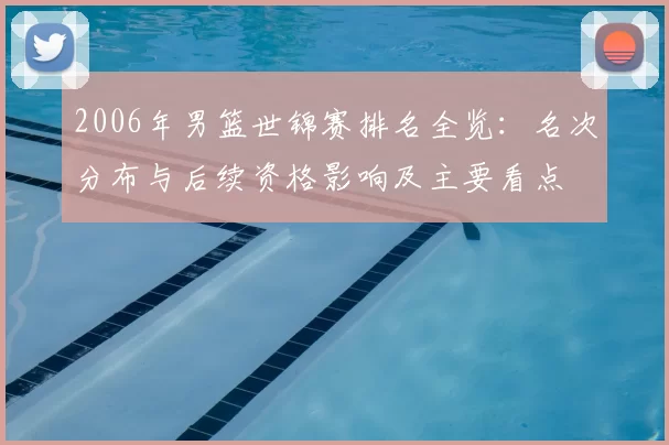 2006年男篮世锦赛排名全览:名次分布与后续资格影响及主要看点